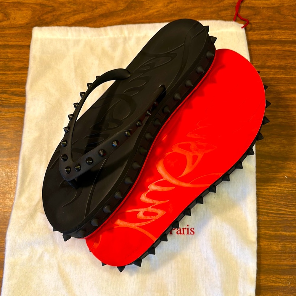 Christian Louboutin Loubi platform flip flops